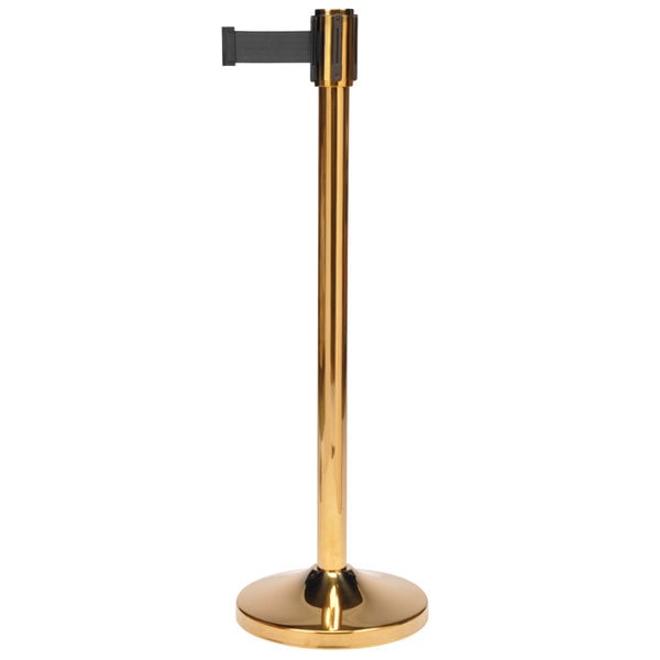 SS stand stanchion pole golden color with black belt belt length: 2mtr