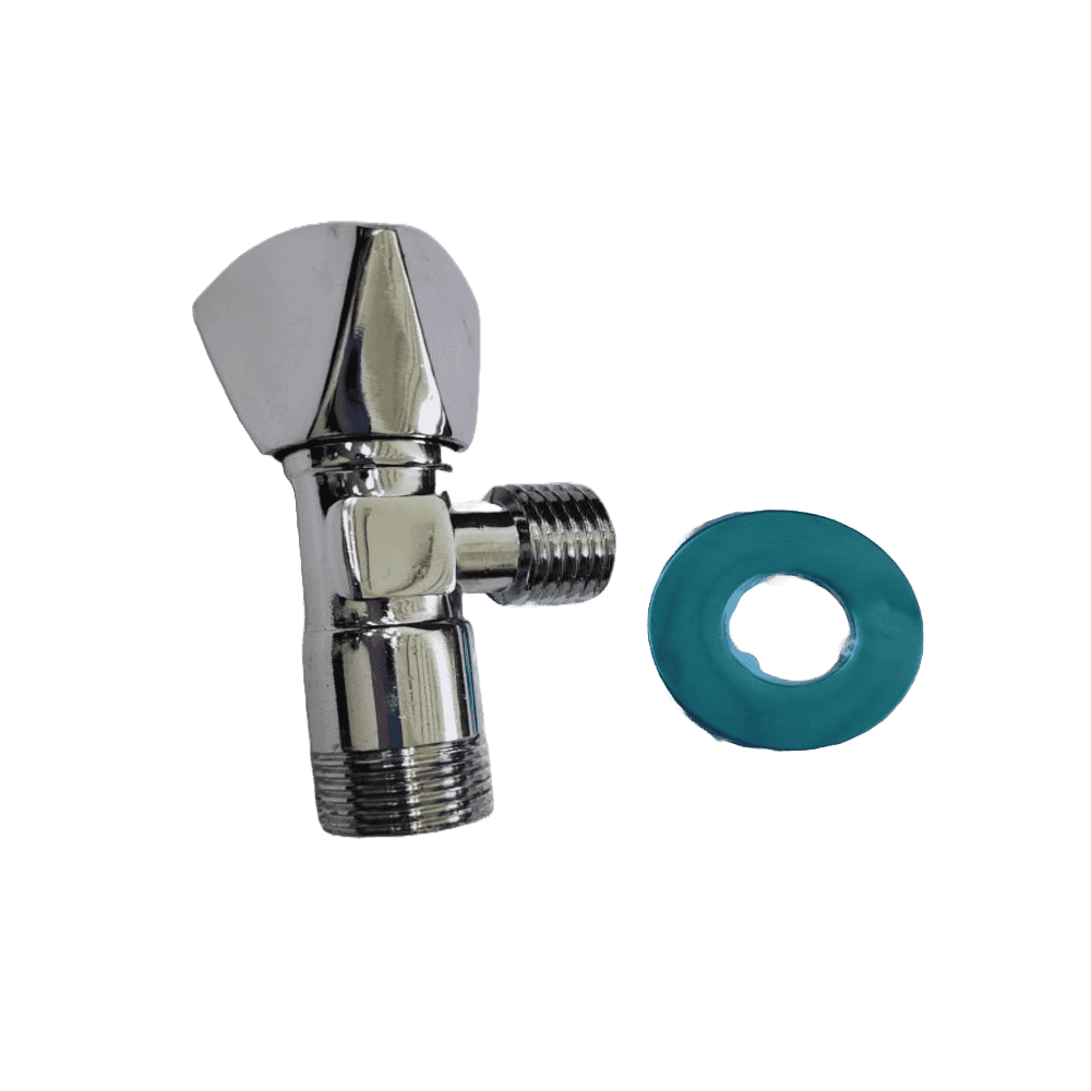 Mr.Toilet Angle Valve; (1/2x1/2)inch, Chrome Plated