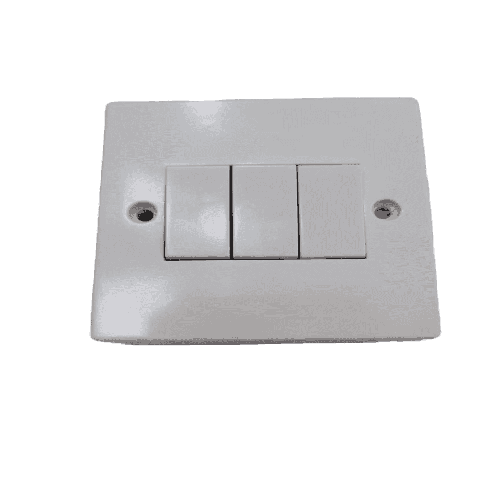 Switch socket 10A 3 gang 1 way Relite
