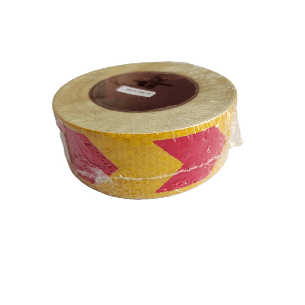 Reflective tape arrow type red & yellow 2" x 25 yards