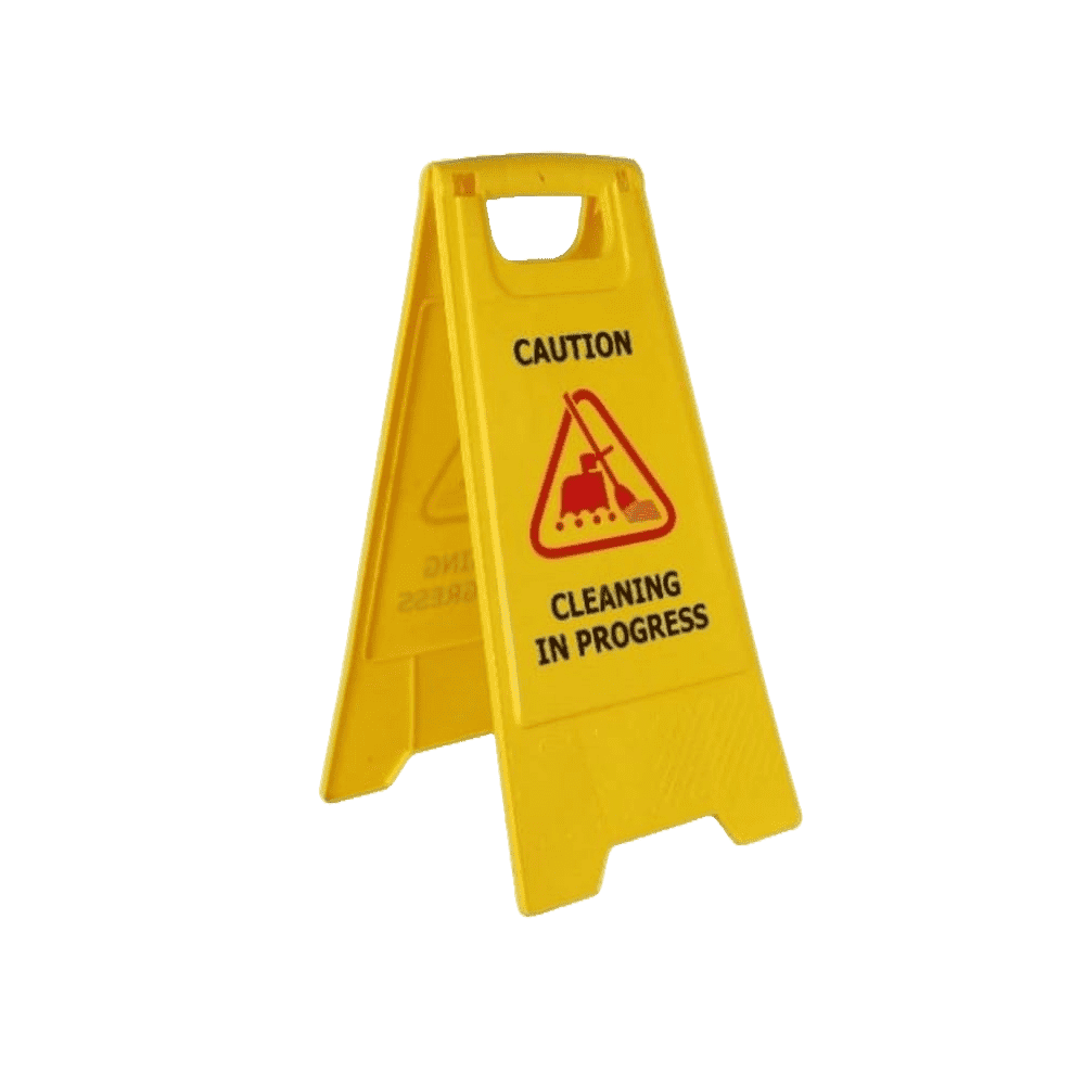 Caution board cleaning in progress