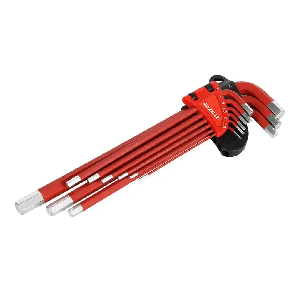 Long arm metric hex key set 9pcs G80133 Gazelle
