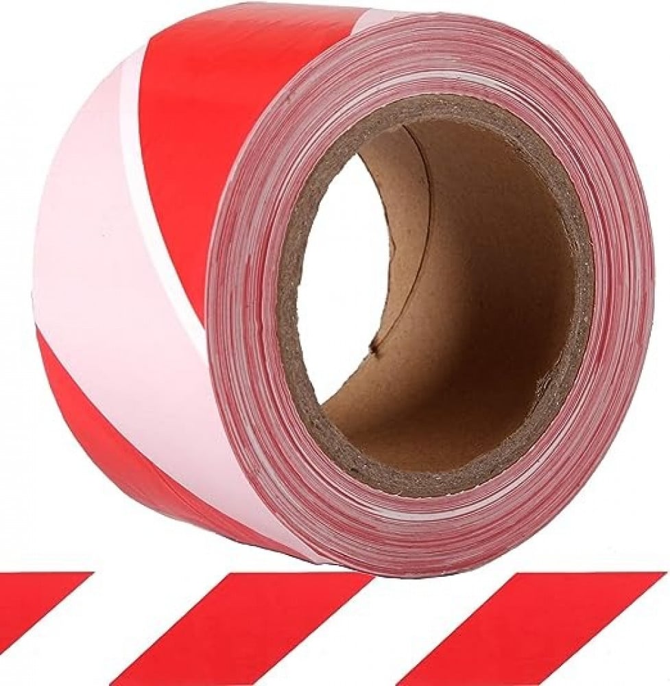 Warning tape 3" x 200 meters red & white